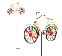 Alpine Corporation Alpine JUM134HH Moulin à Vent coloré en Forme de vélo, extérieur, 106,7 cm de Haut, Piquet de Jardin décoratif Multicolore
