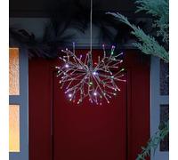 Alpine Corporation Ornement Suspendu en Forme de Flocon de Neige 3D d'intérieur de 16 "H avec lumières LED, Argent, décoration de Noël