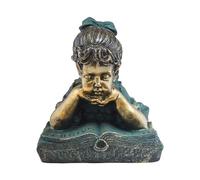 Alpine Fille couchée Statue de Livre de Lecture