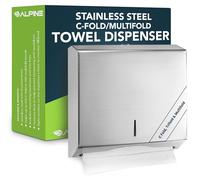 Alpine Industries Essuie-Mains en/Distributeur de Papier essuie-Mains Interfoliés - Acier Inoxydable brossé - 290 Essuie-Mains en ou 380 Serviettes Interfoliés