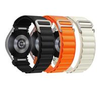 Alpine Loop Nylon Bracelet pour Samsung Galaxy Watch 7/6/5/4/FE 40mm 44mm/Watch 6 Classic 47mm 43mm/4 Classic 46mm 42mm/5 Pro 45mm Homme,20mm Élastique Tressée G-Hook Nylon Sport Bracelets,3 PCS