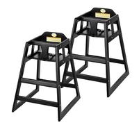 Alpine Lot de 2 chaises hautes en bois pour bébés et tout-petits avec sangle de sécurité, chaise haute de restaurant de qualité commerciale, chaise haute en bois durable économiseur d'espace pour bébé