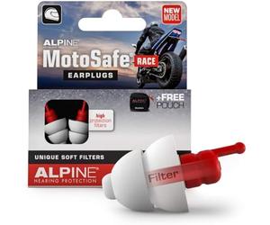 Alpine MotoSafe Race Bouchons d'oreilles - Protections auditives pour la moto - La référence de tous les motards - Réduit le bruit du vent dans le casque - Hypoallergéniques et réutilisables