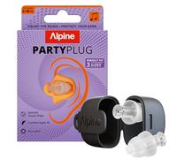 Alpine PartyPlug Bouchons d'Oreilles Concerts 19dB - Nouveau et Amélioré - Protection Auditive pour Festivals, Bouchons Réutilisables pour Musique & Raves, Son Haute Qualité - 3 Tailles (Transparent)