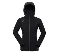 ALPINE PRO HOORA Veste softshell pour femme, imperméable, respirante, légère, veste de mi-saison, veste d'automne, pour activités de plein air, Noir , M