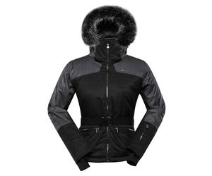 ALPINE PRO OLADA Veste de ski tendance pour femme avec capuche, veste de snowboard stretch avec fourrure, veste d'hiver avec jupe pare-neige, veste d'extérieur, veste de randonnée, veste pour la