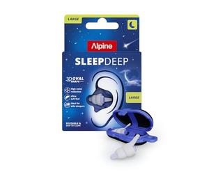 Alpine SleepDeep Bouchons d'Oreilles Dormeurs Côté 27dB Taille | Réduit les bruits pour meilleur repos | Fonctionne tous positions sommeil | Reste en place | Taille L