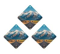 Alpine Snowy Mountain Lot de 3 désodorisants à suspendre pour voiture, maison, bureau, style blanc