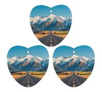 Alpine Snowy Mountain Lot de 3 désodorisants à suspendre pour voiture, maison, bureau, style noir