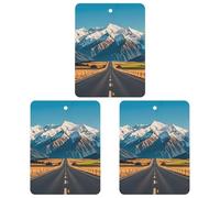 Alpine Snowy Mountain Lot de 3 désodorisants carrés à suspendre pour voiture, maison, bureau, style blanc