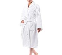 alpine swiss Blair Peignoir en Coton Éponge pour Femmes Col Châle Velours Robe De Spa, Blanc, Petit/Moyen