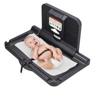 Alpine Wall Mounted Baby Changing Station - Horizontal Baby Changing Table Foldable Diaper Tables with Safety Strap for Commercial Bathroom, ADA Complaint (Hardware Included) Black