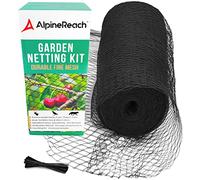 AlpineReach 2m x 30m Filet de Jardin - Filet Anti-Oiseaux Noir - Protèger Les Plantes, Les Fruits, Les Arbres des Animaux - Filet en Maille Tissée Très Résistant, Réutilisable et Colliers de Serrage