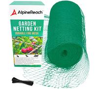 AlpineReach 2m x 30m Filet de Jardin - Filet Anti-Oiseaux Vert - Protèger Les Plantes, Les Fruits, Les Arbres des Animaux - Filet en Maille Tissée Très Résistant, Réutilisable et Colliers de Serrage