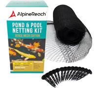 AlpineReach 2m x 3m Filet pour Bassin à Koï Noir, Couverture en Filet à Mailles Fines - Protège Les Poissons Koï des Oiseaux, des Chats, des Prédateurs, UV - Réutilisable, Piquets Inclus