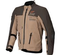 Alpinestars AMT-8 Stretch Drystar XF Veste textile de moto imperméable, Marron foncé/marron clair, Taille M