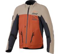 Alpinestars AMT-8 Stretch Drystar XF Veste textile de moto imperméable, noir/marron/orange, Taille XL