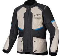 Alpinestars Andes Air Drystar veste textile de moto imperméable, noir-gris-bleu, taille XL pour homme