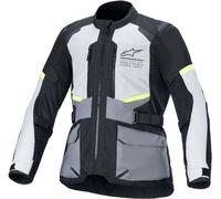 Alpinestars Andes Air Drystar veste textile de moto imperméable, noir-gris-jaune, taille S pour homme
