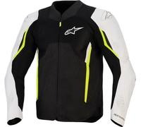 Alpinestars AST V3 Air Veste textile de moto perforée, Noir/argent/jaune, Taille M
