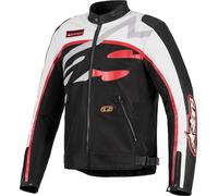 Alpinestars Axton, veste en textile/cuir L Noir/Blanc/Rouge Noir/Blanc/Rouge