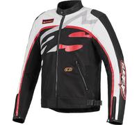 Alpinestars Axton veste textile de moto hydrofuge, noir-blanc-rouge, taille 2XL pour homme
