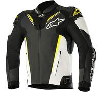 Alpinestars Blouson moto Atem V3 Leather Jacket Black White Yellow Fluo, Noir/Blanc/Fluo, 48