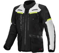 Alpinestars Bogota Pro Drystar® veste textile de moto imperméable, noir-gris-jaune, taille XL pour homme