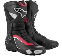 Alpinestars SMX-6 V3 Bottes de moto, noir-rouge-argent, taille 42 pour homme