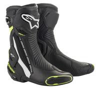 Alpinestars Bottes de moto SMX Plus V2 Noir/Blanc/Jaune Fluo Taille 41 Homme