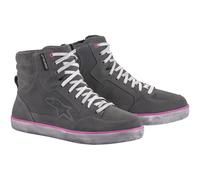 Alpinestars J-6 Chaussures imperméables de moto de dames, gris-rose-pourpre, taille 37 pour femmes