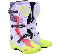 Alpinestars Bottes de motocross Tech 10 Supervented Mauve/Jaune néon/Rouge Taille 8 US