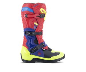 Alpinestars Bottes Tech 3 Bright Red Dark Blue Yellow Fl