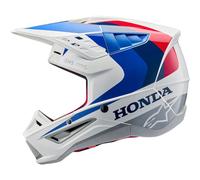 Alpinestars SM5 Honda Casque de motocross, Blanc/Bleu/Rouge, Taille XXL (63/64)