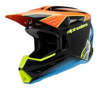 ALPINESTARS Casque moto S-M3 Youth Fray Black / Orange / Yellow Fluo 2025 S