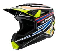 Alpinestars SM3 Wurx Casque de motocross pour jeunes, noir-rouge-jaune, taille L pour homme