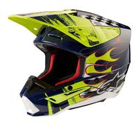 ALPINESTARS Casque moto S-M5 Rash Night Navy / Yellow Fluo Glossy 2024 XL