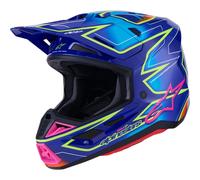Alpinestars Casque Cross SM7 Cast Bleu/Rose/Jaune Taille M