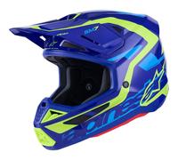 Alpinestars Casque de motocross S-M7 Deed ECE 22.06 Bleu/Bleu clair/Jaune néon XL Homme