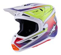 Alpinestars Casque de motocross S-M7 Fuse ECE22.06 Blanc/Jaune néon/Mauve/Orange M