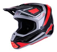 ALPINESTARS Casque moto S-M7 Rise Black / Silver / Red Fluo 2026 L