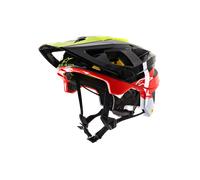 Alpinestars Casque MTB Vector Tech Pilot CE Black Yellow Fluo Red Glossy