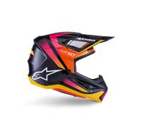 Alpinestars Casque S-M7 Rise ECE 22.06 Black Yellow Pink Glossy, Taille: XS