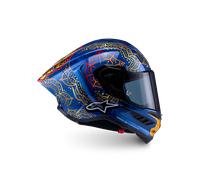 Alpinestars Casque Supertech R10 Martinator Thai Édition Limitée Blue Black Red Gold Glossy, Taille: XS