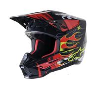 Alpinestars Casque de motocross S-M5 Rash ECE22.06 Gris foncé/Rouge/Jaune néon L