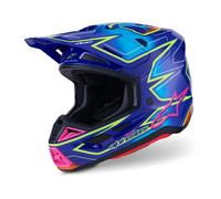 Alpinestars Casque Cross SM7 Cast Bleu/Rose/Jaune Taille M