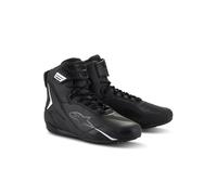 Alpinestars Chaussures de moto Faster-4, légères et respirantes, construction tricotée sans couture et protection avancée, Noir/blanc, 10