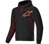 Alpinestars Chrome Air Sport Sweat à capuche zippé de moto, noir-rouge, taille 2XL pour homme