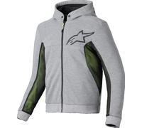 Alpinestars Chrome Air Sport Sweat à capuche zippé de moto, noir-gris-jaune, taille 4XL pour homme