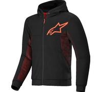 Alpinestars Chrome Air Sport Sweat à capuche zippé de moto, noir-rouge, taille 4XL pour homme